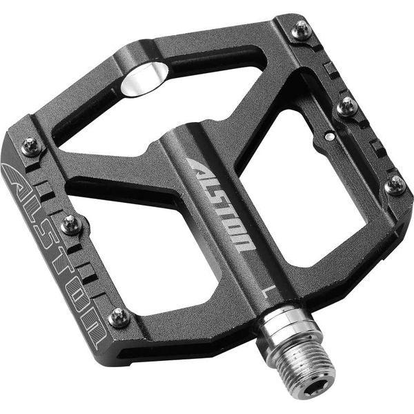 Alston MTB Bike Pedals CNC Machined Platform Pedal 3 Sealed Bearings Bicycle Pedal for Adult and Youth with Non-Slip Anti-Skids 9/16" 0