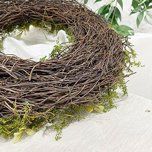 Youngshion 40cm Artificial Front Door Wall Hanging Rattan Easter Wreath Pastel Egg Plant Spring Garland with Mixed Flowers and Twigs for Home Party Decor 4