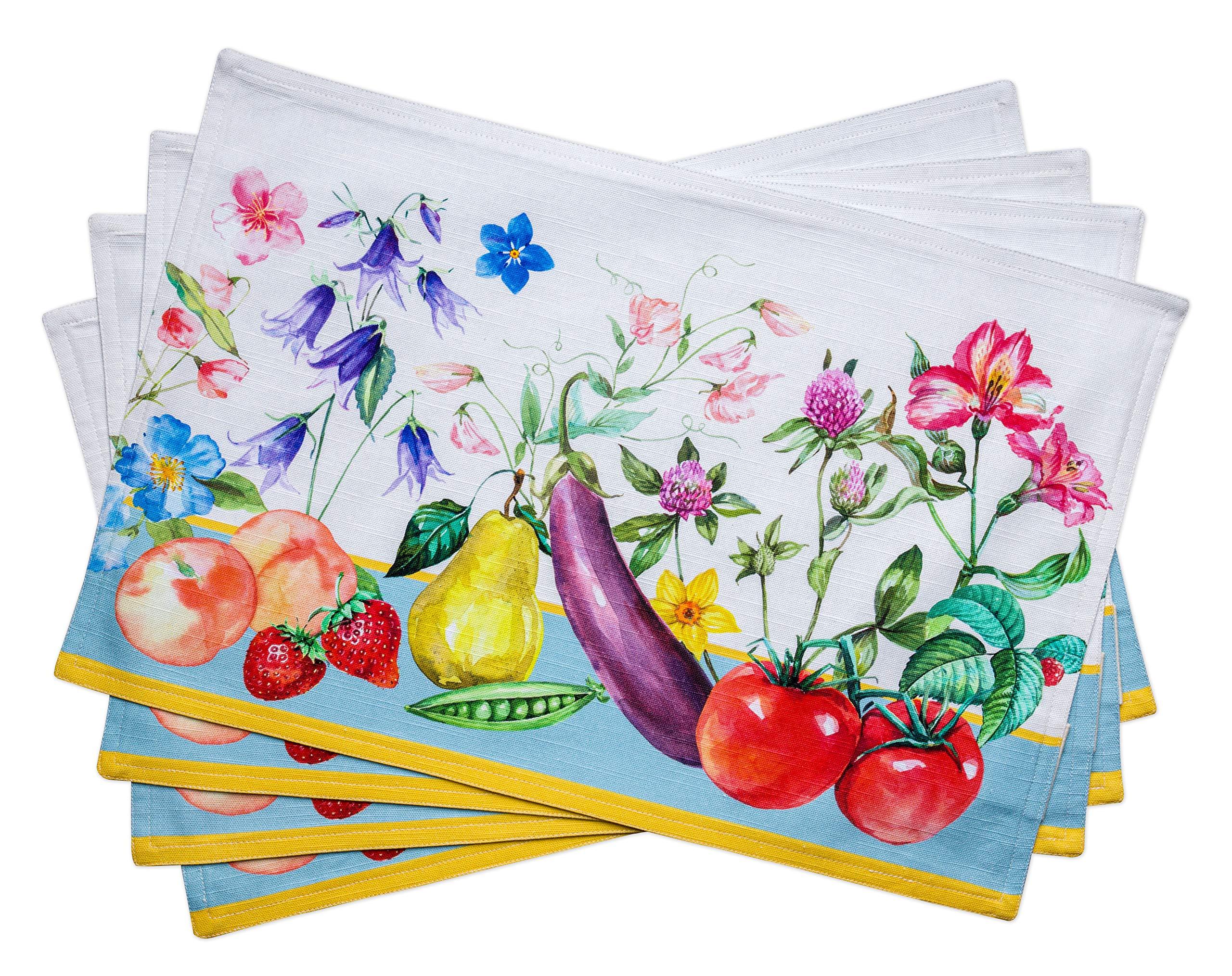 Maison d' Hermine Placemats 33cm x 48cm 100% Cotton Decorative Washable Easter Table Place Mat for Kitchen, Party, Wedding, Restaurant & Camping, Giverny - Spring/Summer (Set of 4) 5