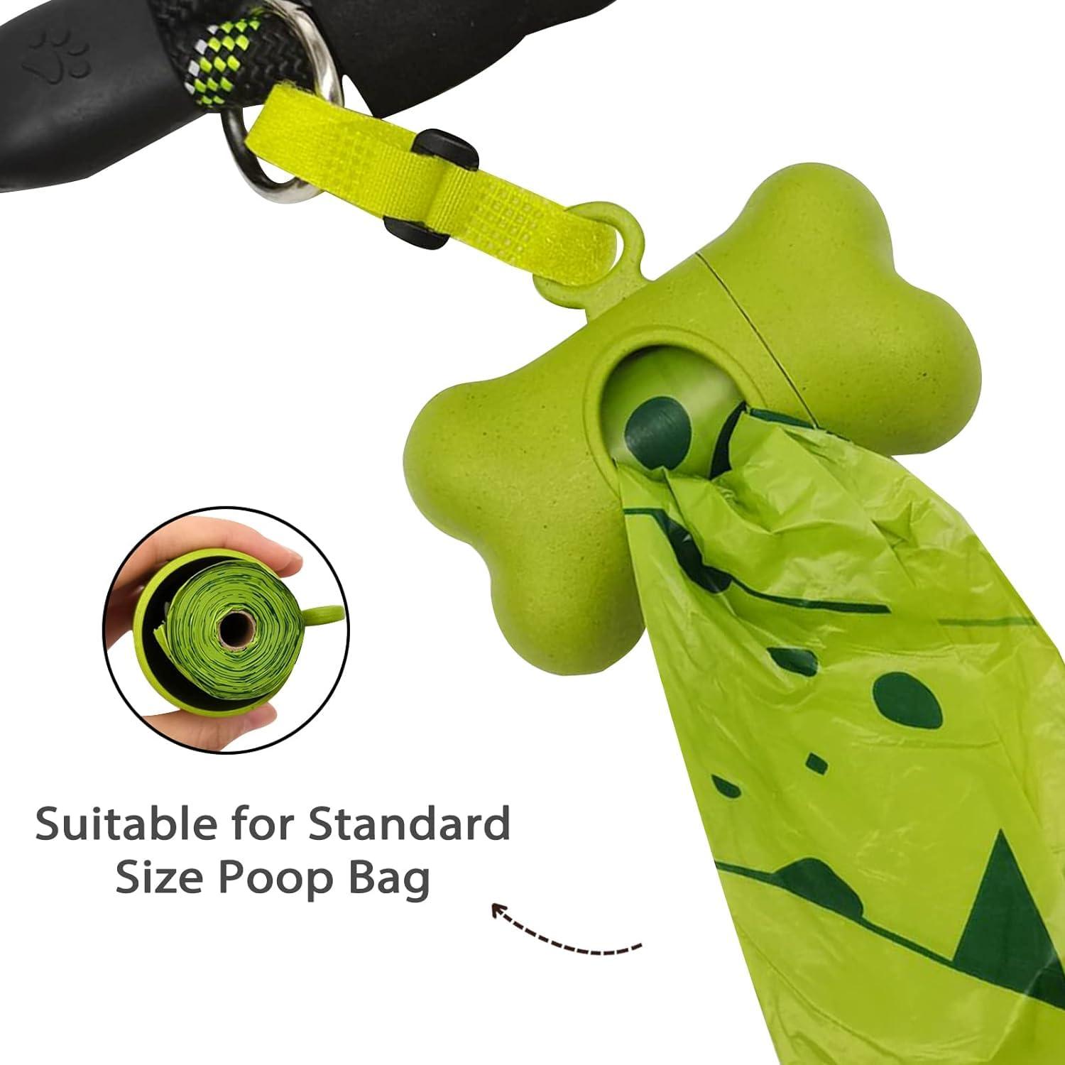 SHAOUMAN Dog Poop Bags Holder Dog Waste Bags Dispenser with Leak-Proof Green Poop Bags and Safty Clip for Leash On The Go for Walking Dogs Outdoor(1 Holder 135 Bags,Grass Green) 3