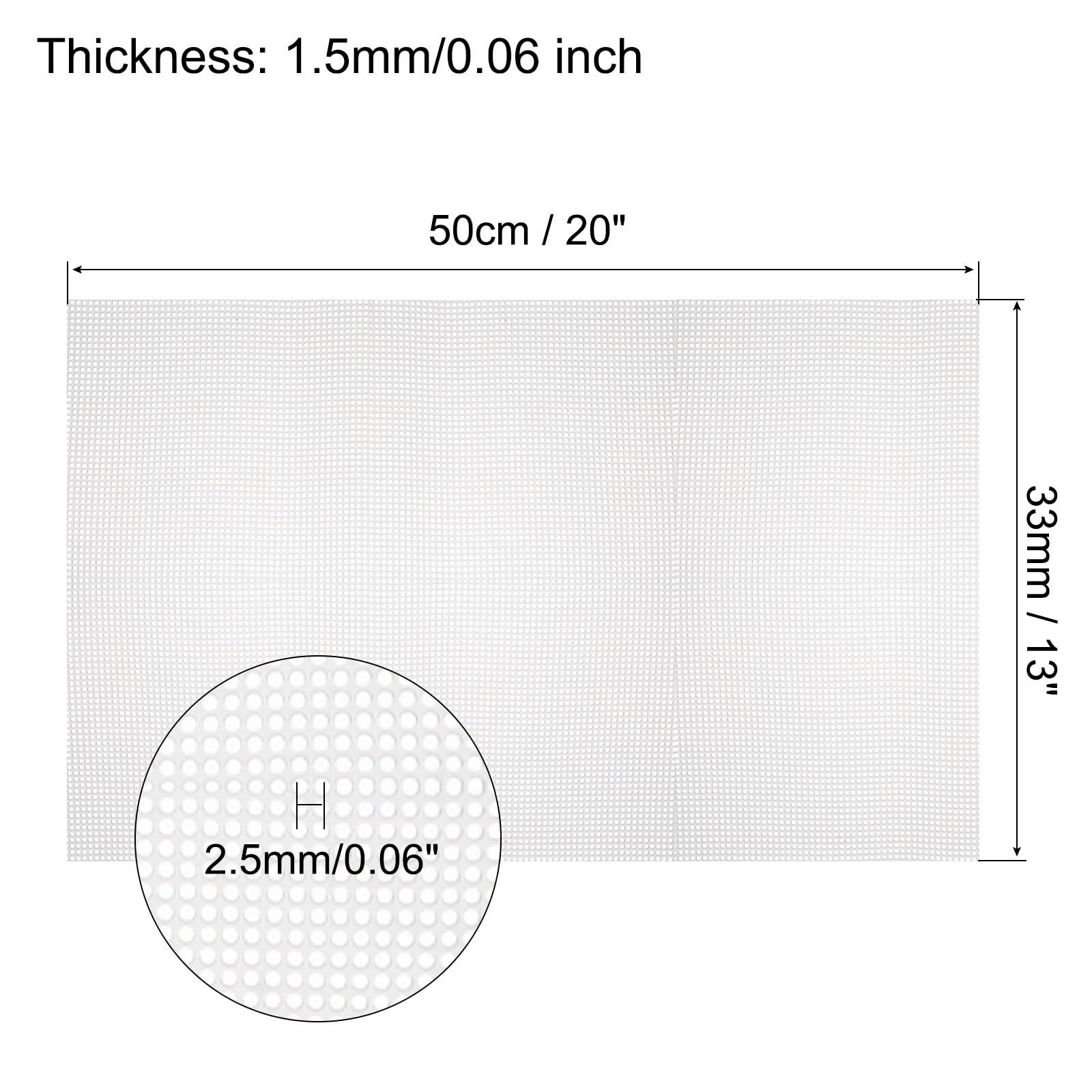 sourcing map Plastic Mesh Canvas Sheet 50x33cm/20x13inch White Plastic Blank Canvas for Embroidery Needlepoint, Knit Crochet Mesh, Pack of 2 1