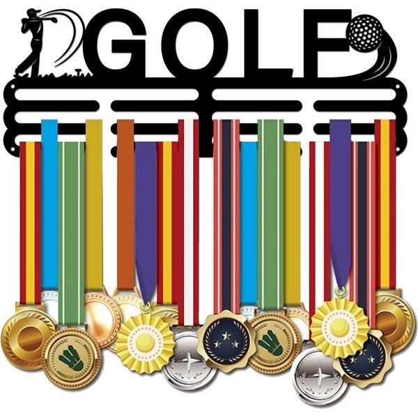 SUPERDANT Golf Medal Display Holders Golfing Medal Display Hangers Black Sturdy Steel Medal Racks Over 60 Medals, Award Display Shelf with 12 Lines Wall Mounted Medal Hangers for Ribbons Lanyards 0