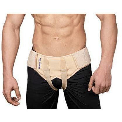 Wonder Care- Inguinal Hernia Support post surgery Hernia pain relief Truss Brace for Single / Double Inguinal or Sports Hernia with Two Removable Compression Pads & Adjustable Groin Straps Surgery & injury Recovery A-103 -M 0