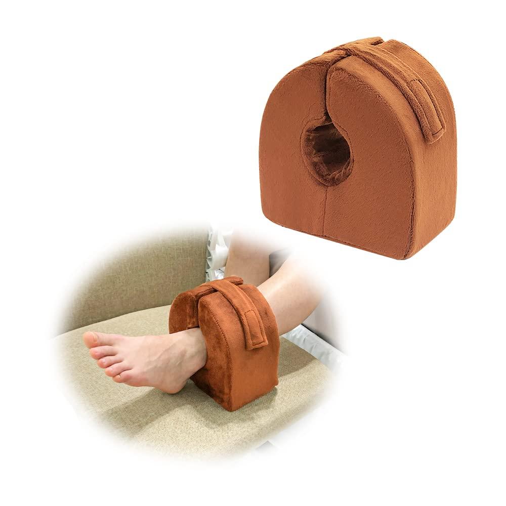 Foot Elevation Pillow Heel Ankle Elevator Wedge Foot Support Pillow Medical Ankle Cushion for Foot Pressure Bed Sore Ulcer Sleeping Feet Leg Rest Foam After Surgery Recovery (Brown, 1 PCS) (brown)