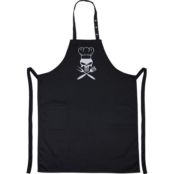 EXPRESS-STICKEREI Cooking apron unisex Adjustable Kitchen Aprons with Pocket | adjustable neck strap (Cooking Skull - Kochschürze) 1