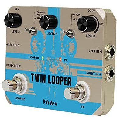 Vivlex Twin Looper Loop Station Guitar Pedal Mini Loop Recording for Electric Guitar Bass, 10 Minutes of Looping, Unlimited Overdubs 0