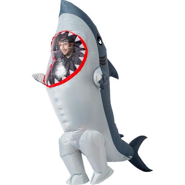 Spooktacular Creations Inflatable Costume Full Body Shark Air Blow-up Deluxe Halloween Costume - Adult Size 1