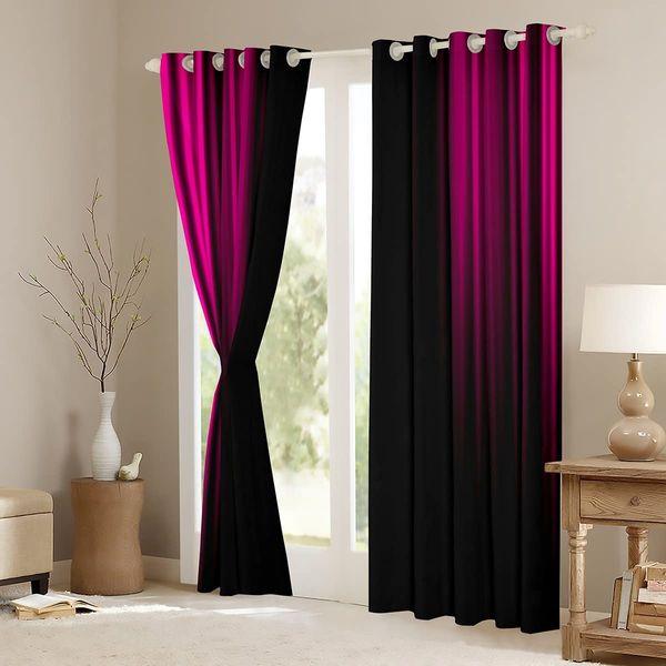 Abstract Ombre Curtains Kids Girls Boys Teens Peach Red and Black Window Curtains for Bedroom Living Room,Gradient Window Treatment W46*L72 Inch 2