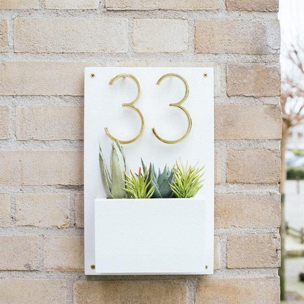 HASWARE Floating House Number Sign 5 inch (12 cm) Modern Door Numbers Signage Plaque Street Home Address Numerals, Golden Metal (0, Golden) 3