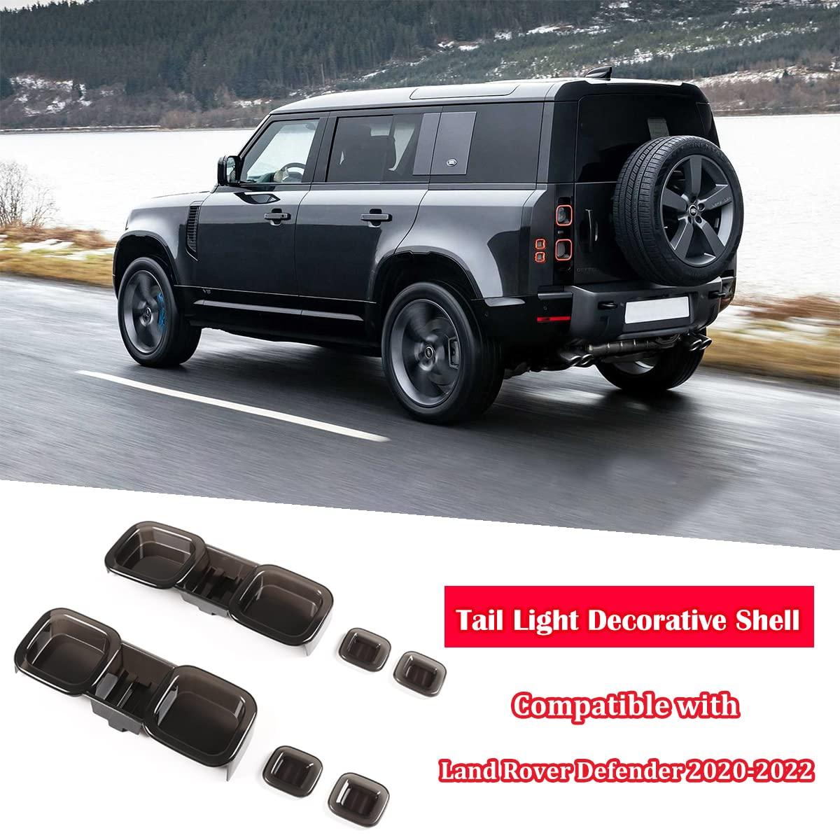 通用 Car Rear Lamp Shade Brake Indicator Light Reversing Lamp,Blackened Tail Light Cover Lamp Hoods Guard,Tail Lamp Cover for LR Defender 2020-2022 2