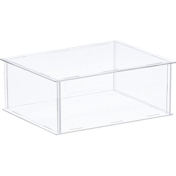 sourcing map Acrylic Display Case Plastic Box Clear Assemble Dustproof Showcase 31x26x10.5cm for Collectibles Items 0