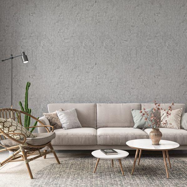 CRE8TIVE 60cm x 900cm Grey Cement Self Adhesive Wallpaper Industrial Style Concrete Sticky Back Plastic Furniture Film Living Room Bedroom Contact Paper Peel and Stick 2