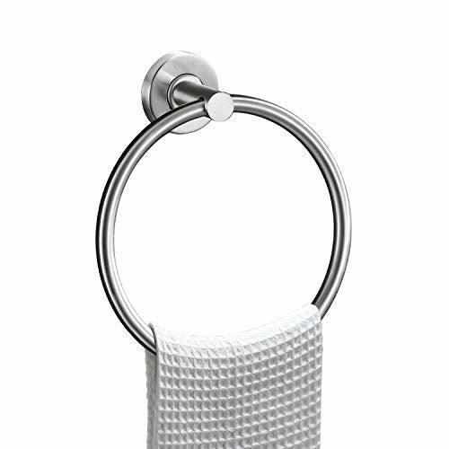 KENES Stainless Steel Bath Towel Holder Hand Towel Ring Hanging Towel Hanger Bathroom Accessories Round Towel Holder for Bathroom Hanging Towel Hanger Bathroom Accessories Contemporary Hotel Style 0