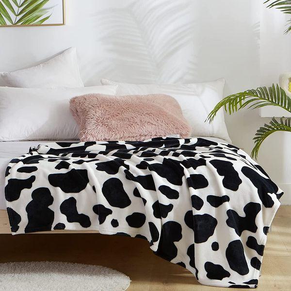 MAST DOO Cow Blanket Cuddly Blanket Black White Soft Fleece Blanket Fluffy Cow Spots Blanket Couch Blanket Sofa Blanket Gift for Cow Lovers, 60x80 Inch 4