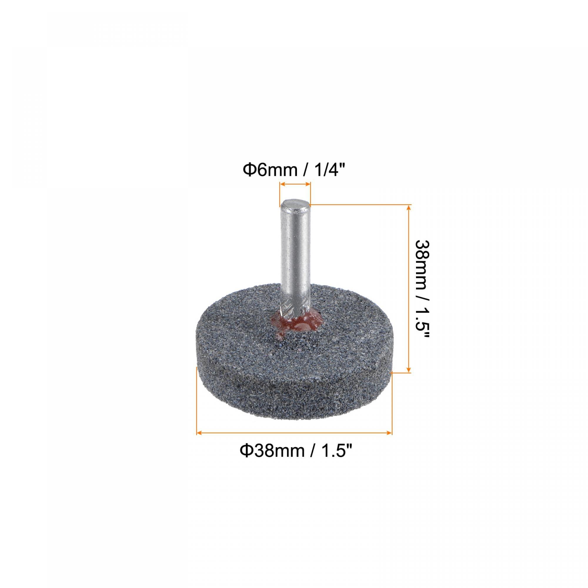 sourcing map 3pcs Mounted Grinding Stone 1/4" Shank 1.5-inch Dia Corundum Grinding Wheel Polishing Head for Rotary Tool 1