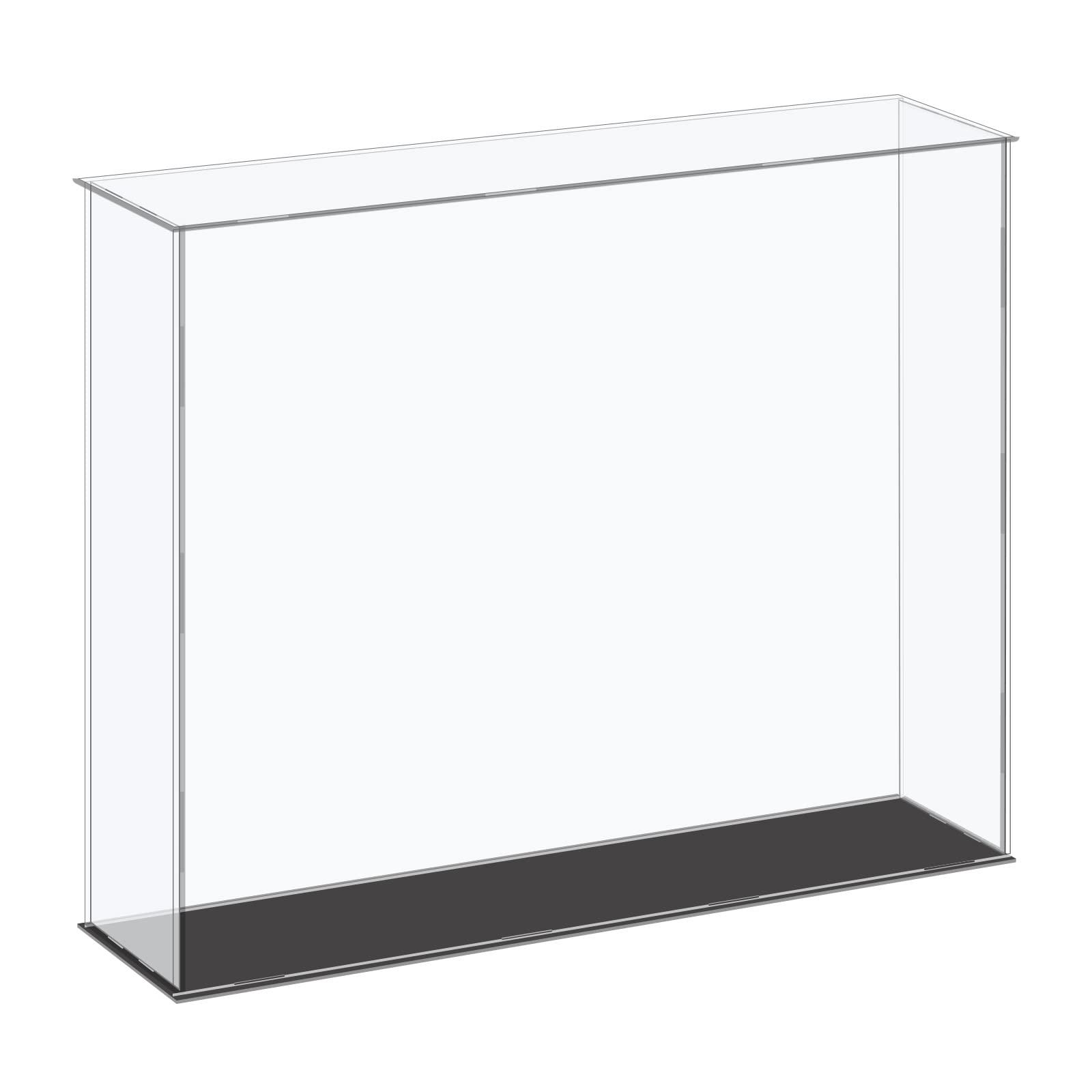 sourcing map Acrylic Display Case Plastic Box Cube Storage Box Clear Small Assemble Dustproof Showcase 41x11x35.5cm for Collectibles Items