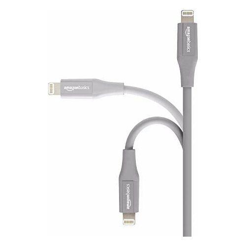 Amazon Basics USB A Cable with Lightning Connector, Advanced Collection - 4 Inches (10 Centimeters) - 2-Pack - Gray 2