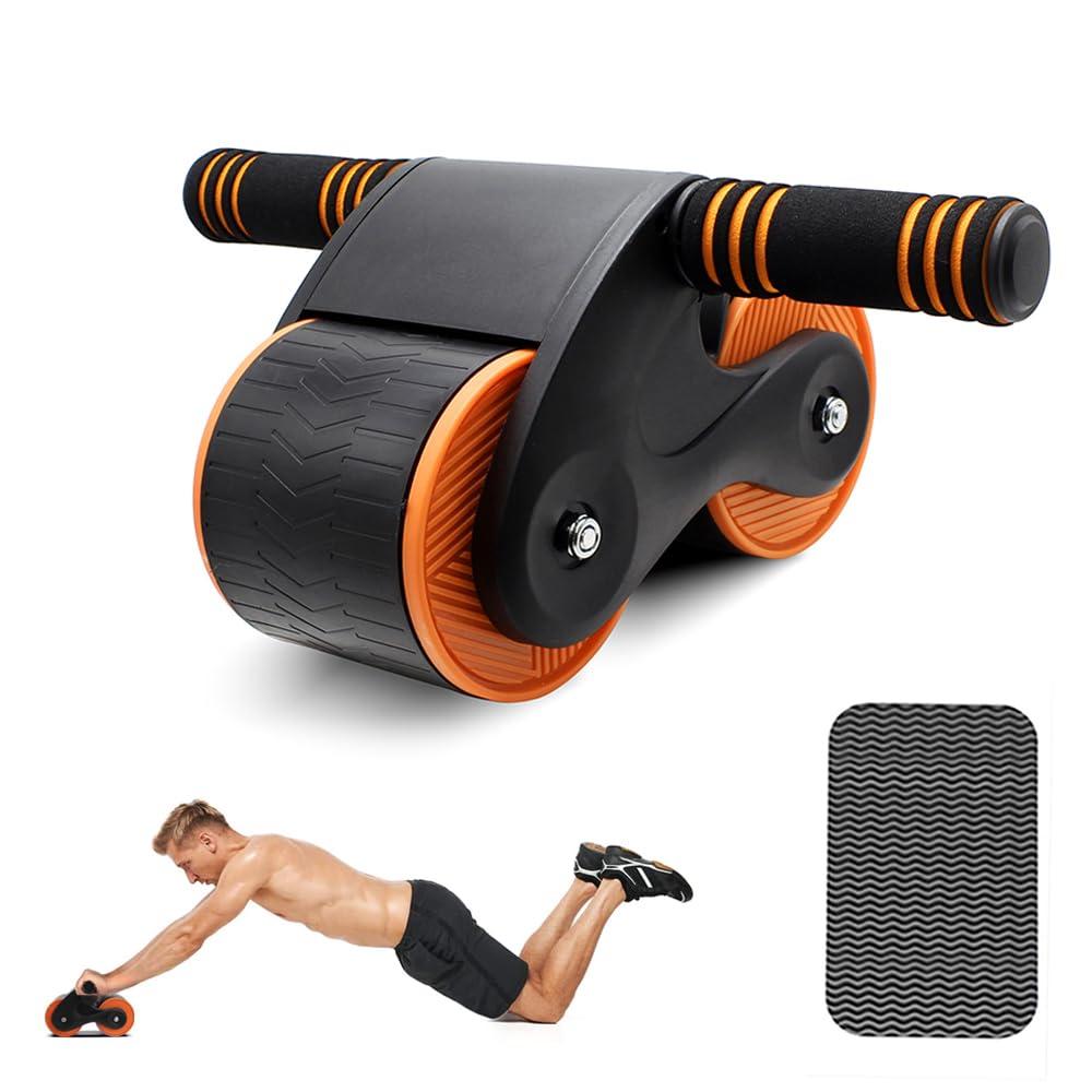 Abdominal Wheel Ab Roller Auto Rebound GLIBBUL Exercise Equipment Core Strength Training for Abs Workout Home Gym Use (Orange) 5