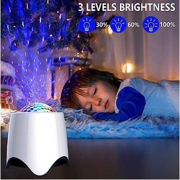 Star Projector, 3 in 1 LED Sky Projector with 14 Projection Effects, Music Speaker, Sky Star Lite Light, Nebula Cloud, Galaxy Starry Night Light Projector for Baby Bedroom Christmas Gift 2