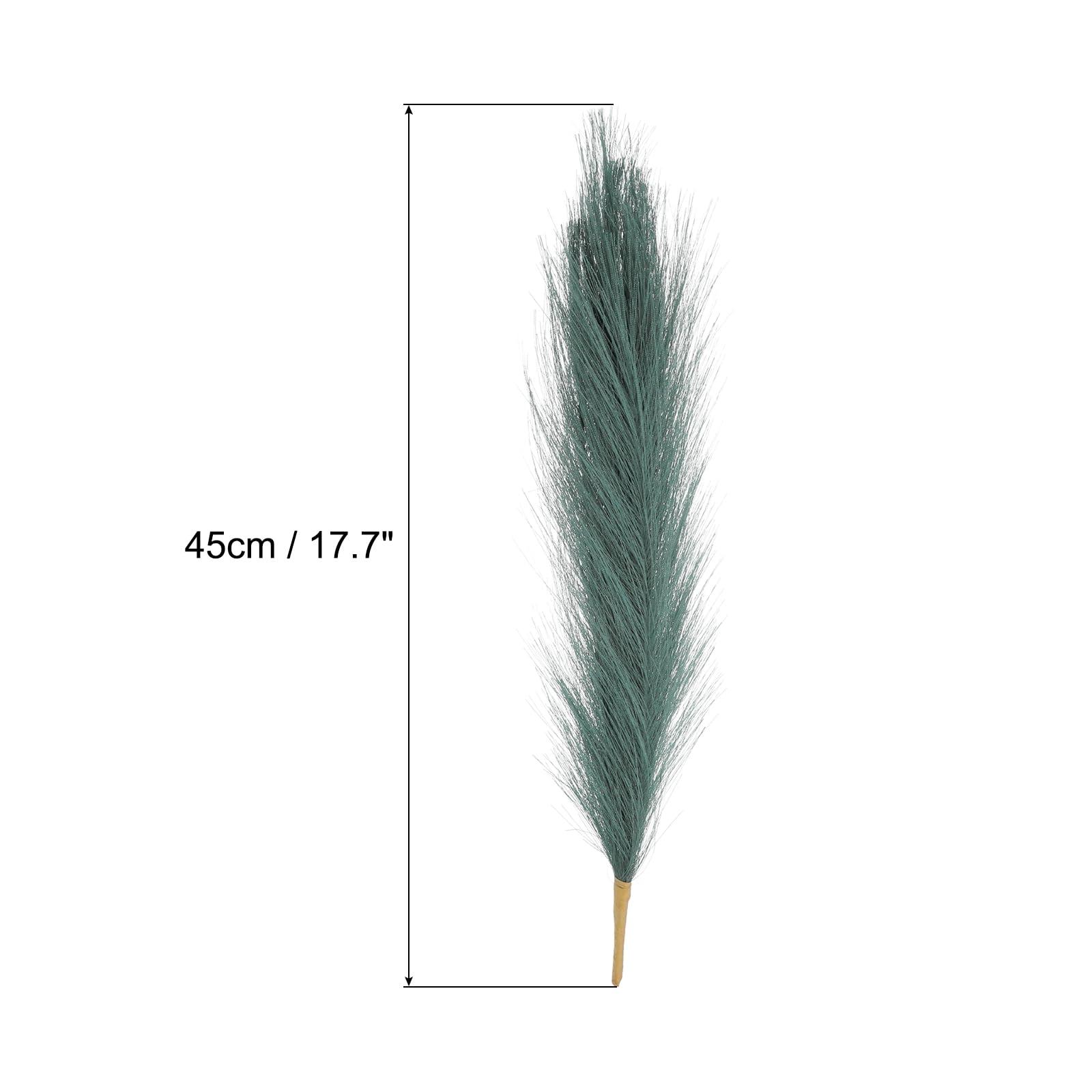 sourcing map 8Pcs Pampas Faux Grass,Tall 17.7"/45cm Fake Fluffy Pampas Grass Decor for Living Room Party Wall Vase Wedding Decoration,Dark Green 1