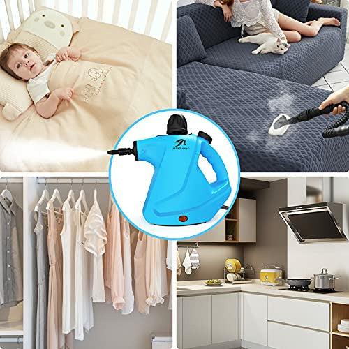 MLMLANT 450ml Multi Purpose Handheld Portable Home Steam Cleaner,Mini Hand Held Steamer Grout,9 Pcs Accessory,For the Car,Window,Shower,Oven,Carpets,Curtains,Upholstery,Furniture,Bathroom,Tile,Floor 4