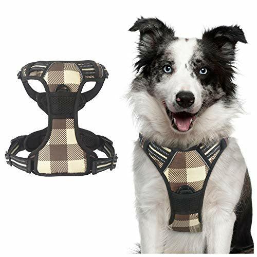 rabbitgoo Dog Harness No Pull, Adjustable Dog Walking Chest Harness with 2 Leash Clips, Comfort Padded Dog Vest Harness w/ Easy Handle, Reflective Front Body Harness for X-Large Breeds, Beige, XL 0