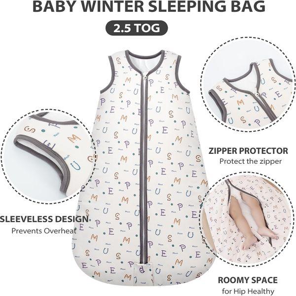MIKAFEN Baby sleeping bag winter sleeping bag four seasons 100% soft premium Organic cotton sleeping bag newborn sleeping bag (M/6-12 months,pear) 4