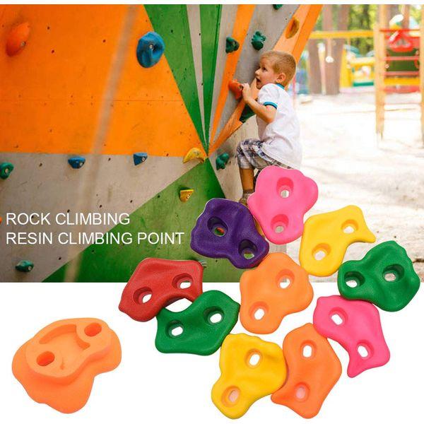 MOVKZACV 10Pcs Rock Climbing Holds for Kids, Coloured Wall Climbing Stones, Climbing Wall Grips for Tree House, Indoor&Outdoor Playground, Kids Climbing Frame, DIY Rock Stone Wall(size:10Pcs/set) 4