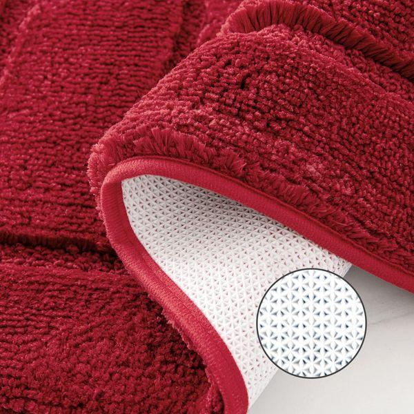 MIULEE Bath Mats Non-slip Shower Mat Rugs Soft and Absorbent Bathroom Mat Washable Carpet Machine Washable Bathroom Rug Suitable for Bath, Shower and Toilet 50x80 CM Red 1