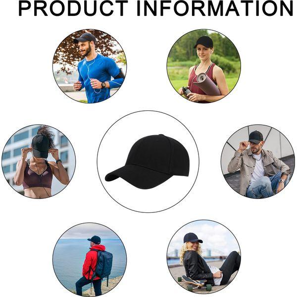 Baseball Cap Mens Women Large Adjustable Baseball Cap Large Running Sports Cap Hats Classic Golf Tennis Hat for Big Heads Summer Sun Hat Sports Cap Black 3