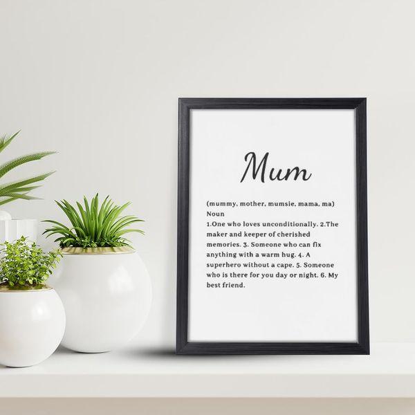 Christmas Mother's Day Gift for Mum Ideal Funny Birthday Gifts for Mum Heart-touching happy decorations Praise Poster and Art Print,Large Handwritten Blue Graffiti Heart Design Present for Mum 4