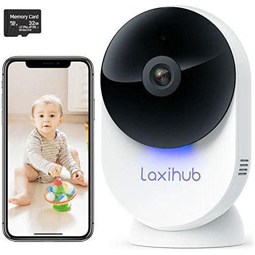 5GHz WiFi Camera Laxihub Baby Camera Monitor 1080P, Dog/Cat/Pet Camera with App AI Human Motion Detection Area Customized, Real-time 2-Way Audio Night Vision, 2.4GHz/5GHz Dural Band WiFi with SD Card 0