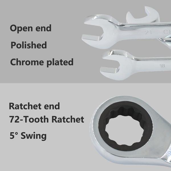 Leliafleury CR-V Ratcheting Wrench, 72-Tooth, 5-Degree Swing Arc, 23 mm Chrome Vanadium Steel Metric Ratchet Spanner for Auto Mechanics Home DIY Beginner 3