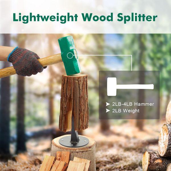 Riiai Wood Splitter Wedge Heavy Duty Small Firewood Kindling Splitter Cast Iron Manual Log Splitter for Small Fireplace Wood Stove 1