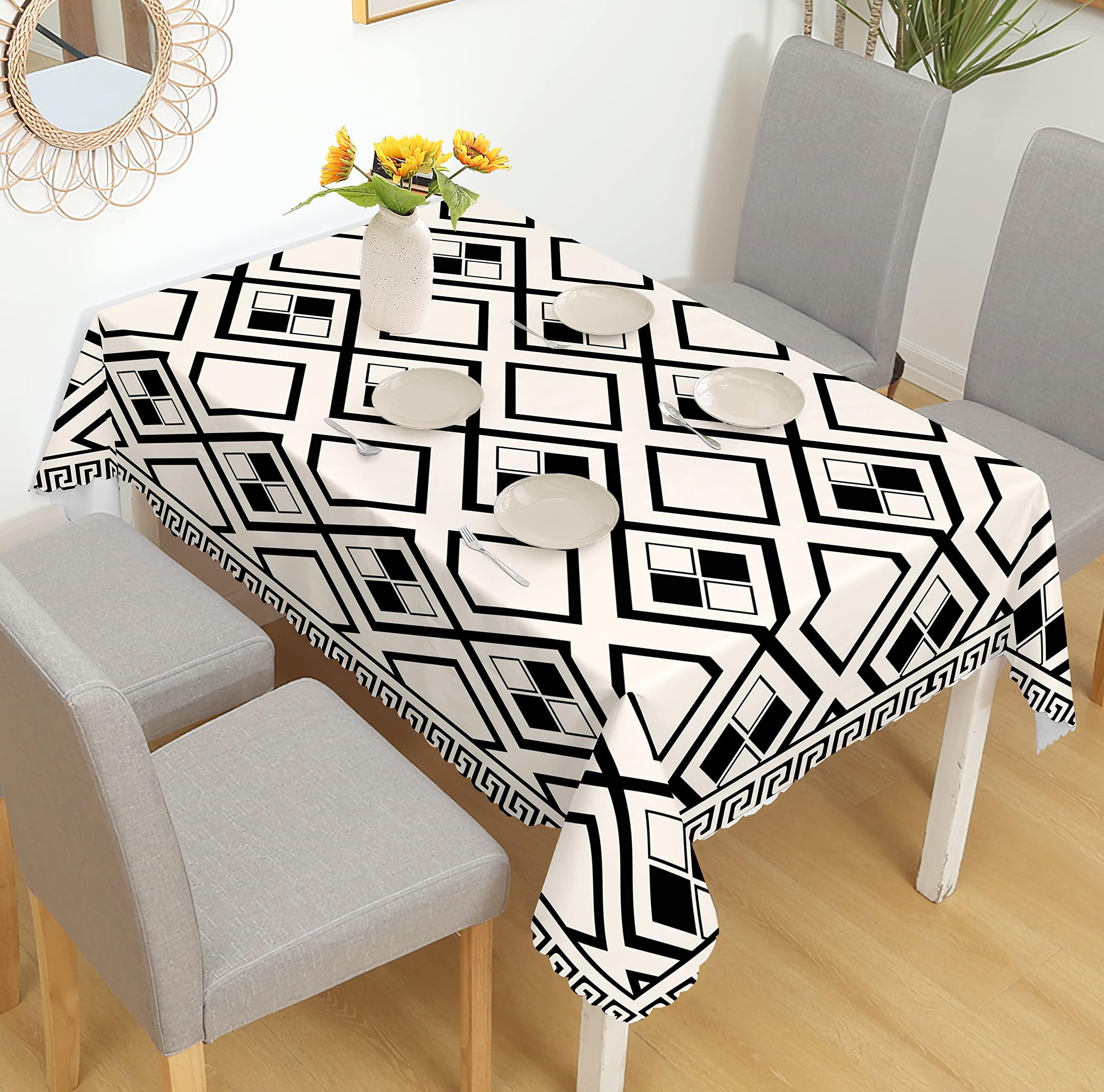 Rectangular Tablecloth Boho Wipeable Tablecloths Polyester Wipe Clean Table Cloth Water Resistance Table Cover for Home Dining Kitchen Party 1