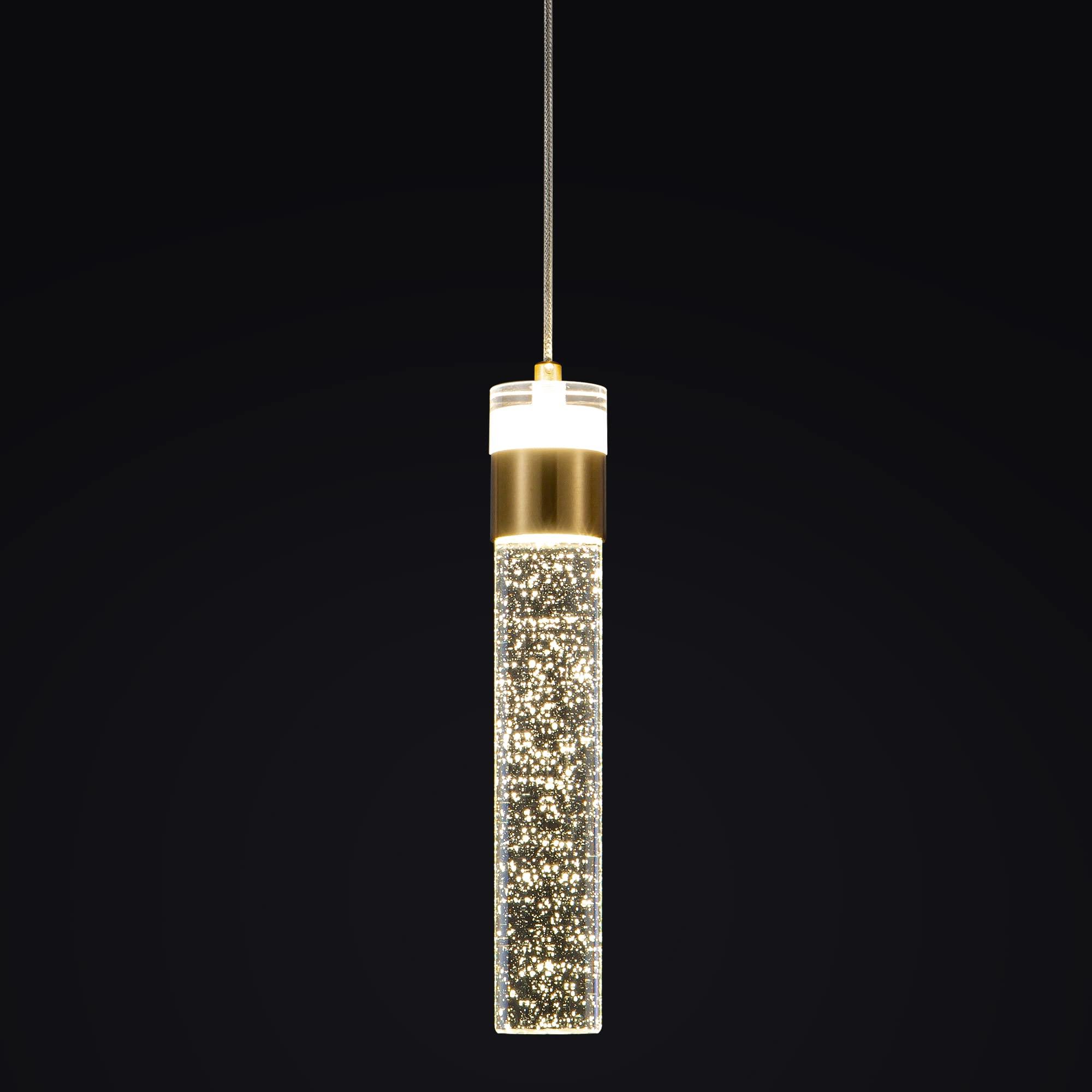 Epinl Gold Pendant Light Fixtures - Crystal Pendant Light for Kitchen Island Lighting 4000K LED Modern Adjustable Chandelier Hanging Bubble Pendant Lighting for Bedroom Living Room Dining Room 0