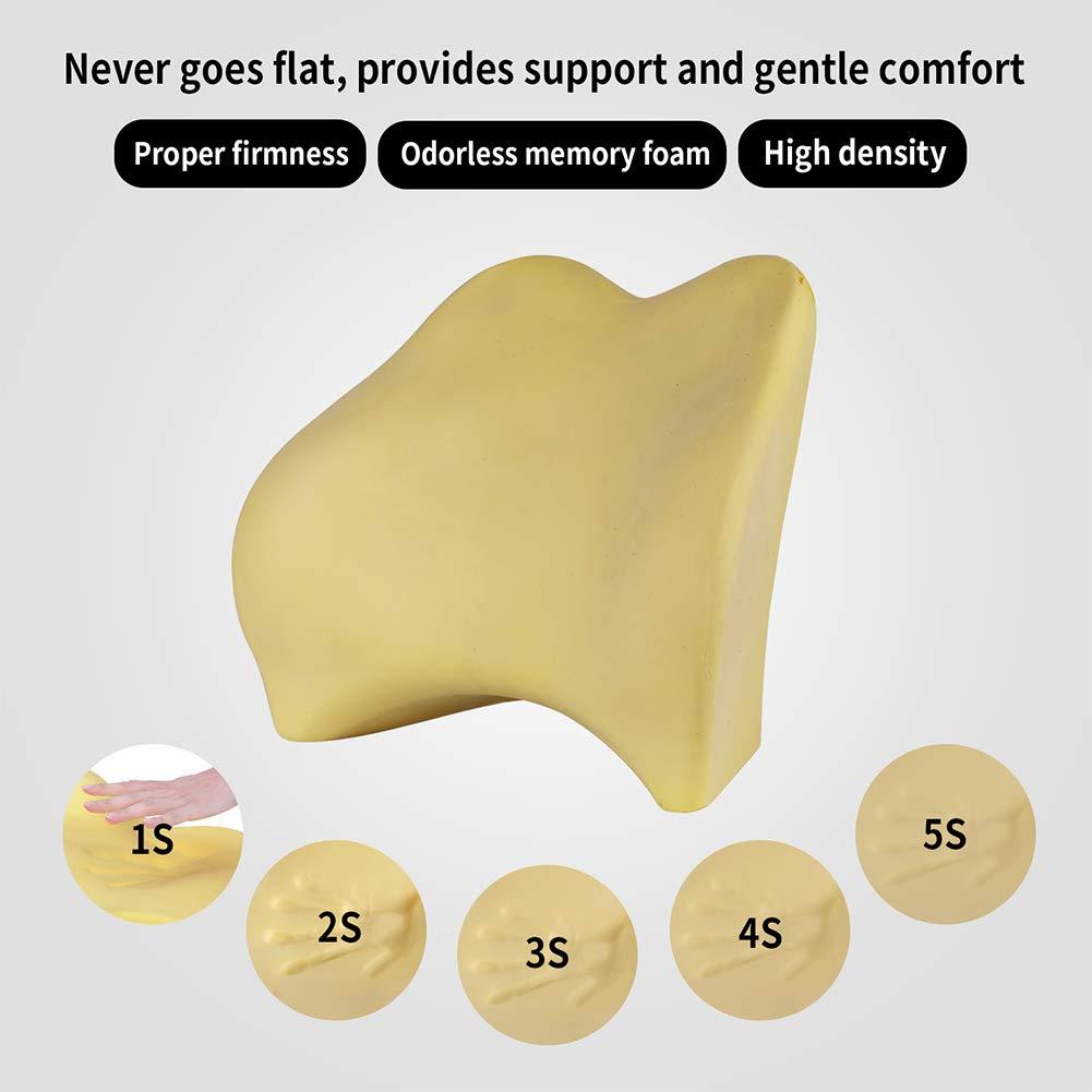 Livtribe Lumbar Support Pillow for Car, Memory Foam Back Support Cushion Universal Fit for Car, SUV, Truck, Office Chair, Wheelchair (Beige) 2