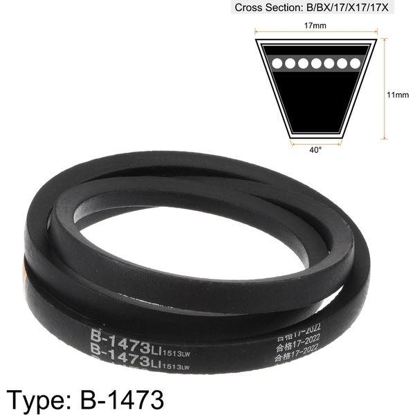 sourcing map 2pcs B-1473 V-Belts Drive Belt 1473mm Inner Girth Rubber for Power Transmission 1