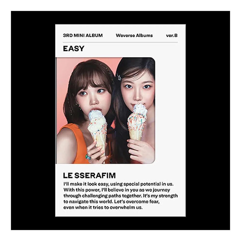 (WEVERSE ALBUMS Ver.) LE SSERAFIM EASY 3rd Mini Album (B Ver+1ea Store Gift Photo Card) K-POP SEALED 0