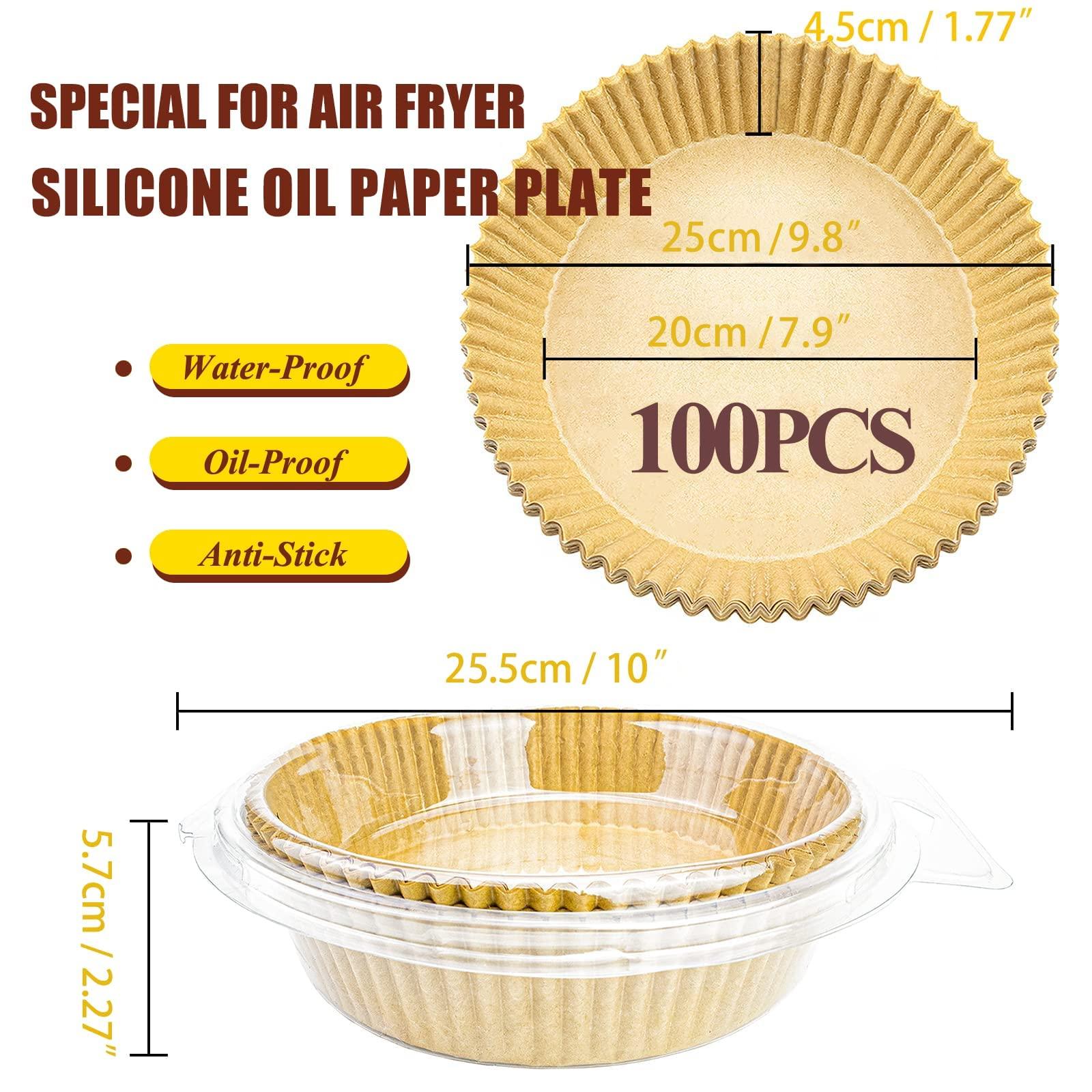 (7.9in) Air Fryer Liners,Air Fryer Paper Liners,Food Grade Parchment Paper,Oil Proof,Waterproof,Suitable for Air Fryer Steamer,Microwave Oven,Baking Parchments 100PCS 1