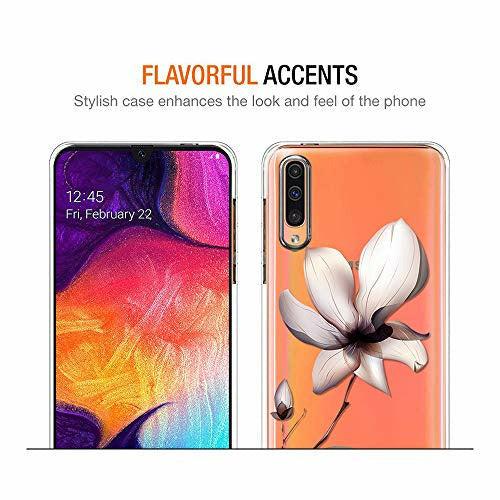 Yoedge Samsung Galaxy A50 / A30s / A50s Phone Case, Clear Transparent Print Patterned Ultra Slim Shockproof TPU Silicone Gel Protective Film Cover Cases for Samsung Galaxy A50 6.4 inch, Lotus 1