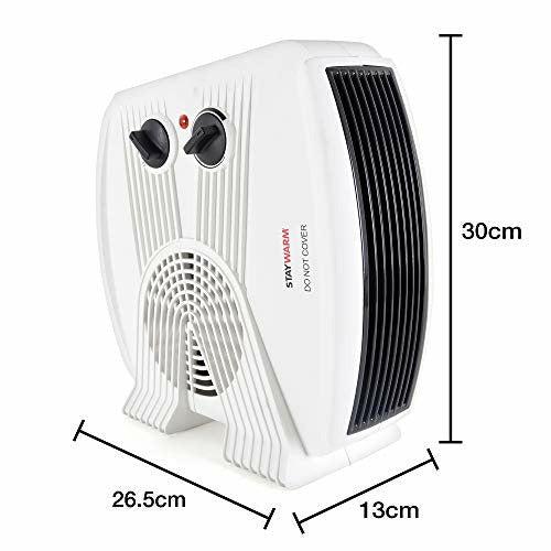 STAYWARMÂ® 3000w Upright and Flatbed Fan Heater with 2 Heat Settings / Cool Blow Fan / Variable Thermostat / Frost Watch / Overheat Protection / GS Approved - F2035WH - White 2