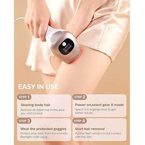 IPL Hair Removal Device Permanent Devices Hair Removal 999,000 Light Pulses Painless Long Lasting for Men and Women, Body, Face, Bikini Zone 4