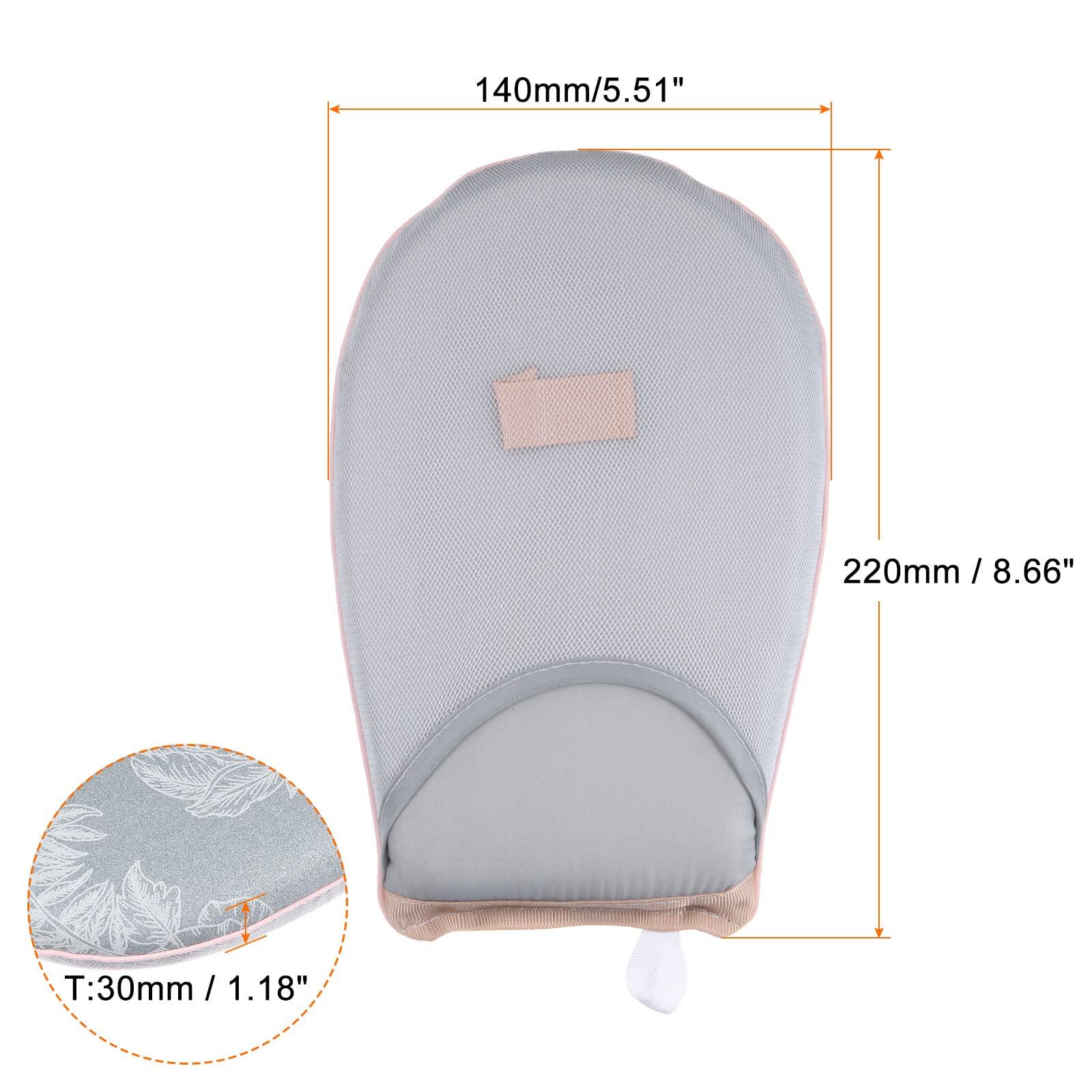 sourcing map Garment Steamer Ironing Glove, Waterproof Mini Ironing Board with Finger Loop Garment Steaming Mitt for Clothes Steamers, Grey 6