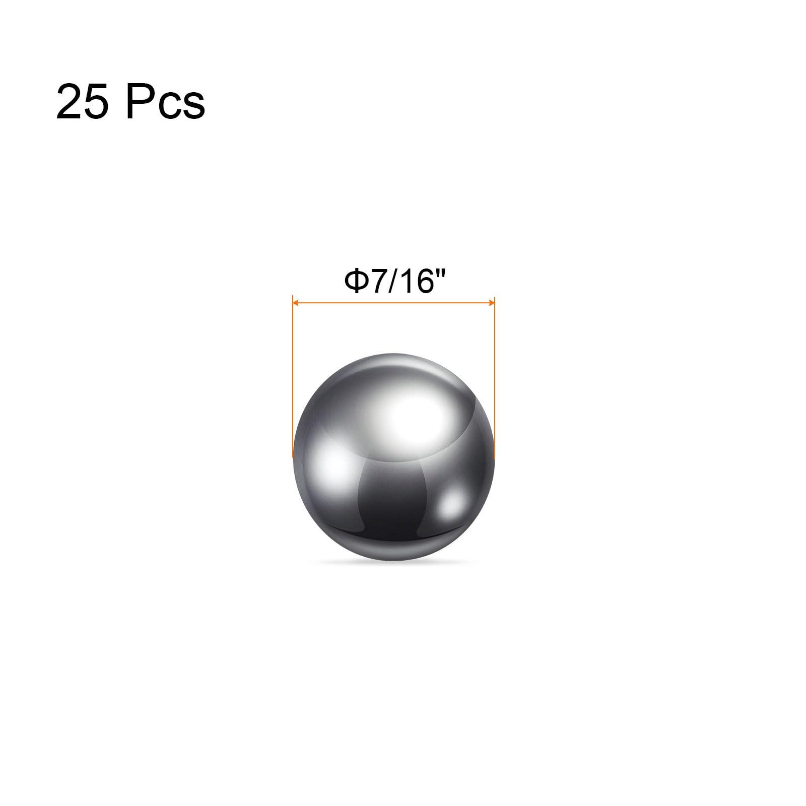 sourcing map 25pcs Precision Balls 7/16" Diameter 304 Stainless Steel for Bearings 1