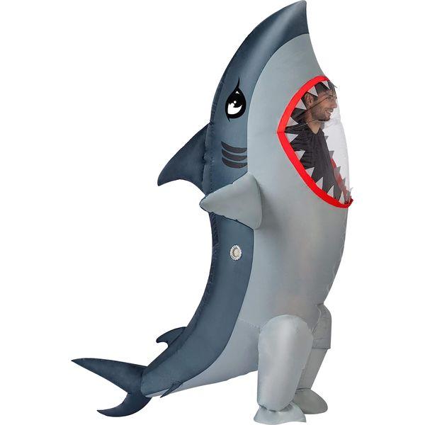 Spooktacular Creations Inflatable Costume Full Body Shark Air Blow-up Deluxe Halloween Costume - Adult Size 0