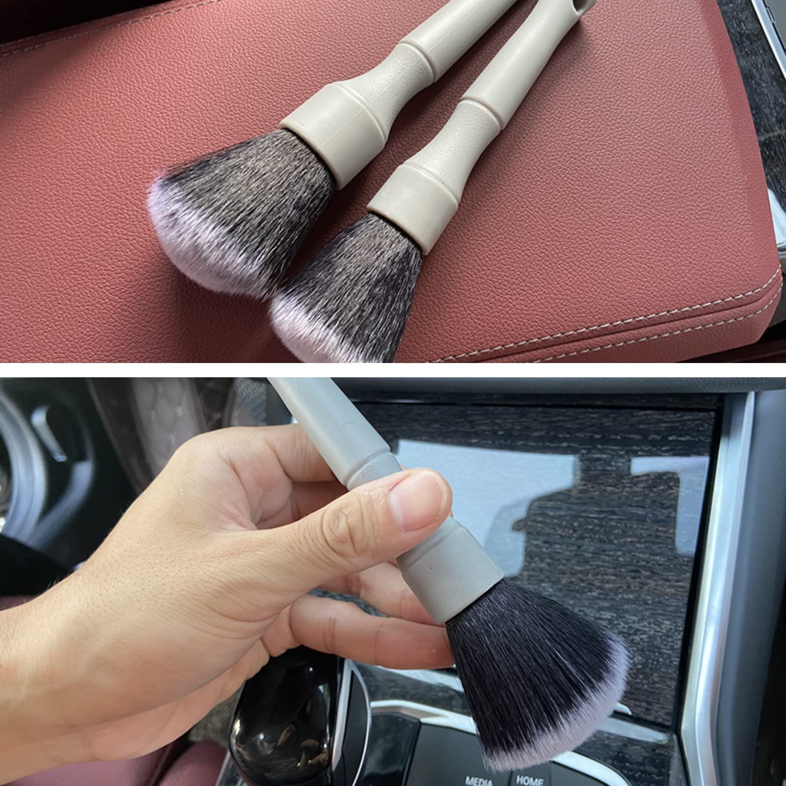 ALI2 Detailing Brush Set,Soft Comfortable Grip for Car Interior and Exterior Detailing Cleaning,Grey 2