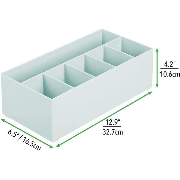 mDesign Cosmetic Organiser - Open-Top Bathroom Tidy Organiser with 6 Compartments - Home and Kitchen Organiser - Mint Green 4