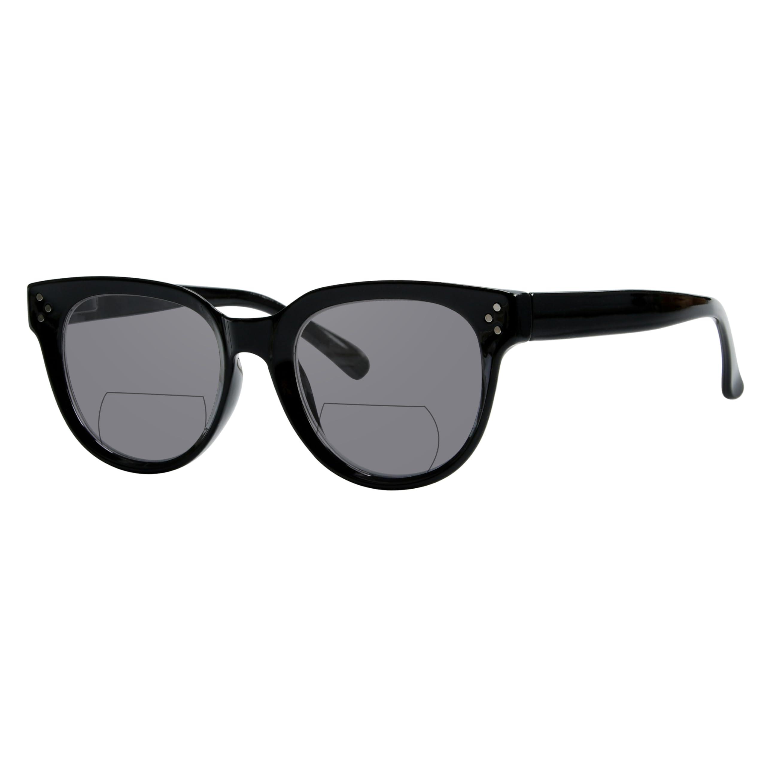 Eyekepper Bifocal Glasses for Women Reading under the Sun Stylish Bifocal Readers Tinted Lens - Black +3.00