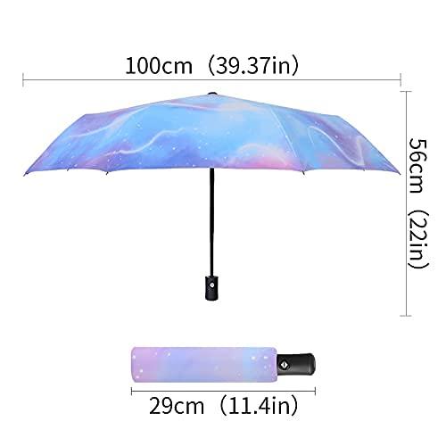 Folding Umbrella, Automatic Compact Umbrella Windproof Travel Umbrellas Durable Rain Umbrella UV Protection Sun Umbrella with Teflon Coating for Men and Women, Auto Open/Close 1